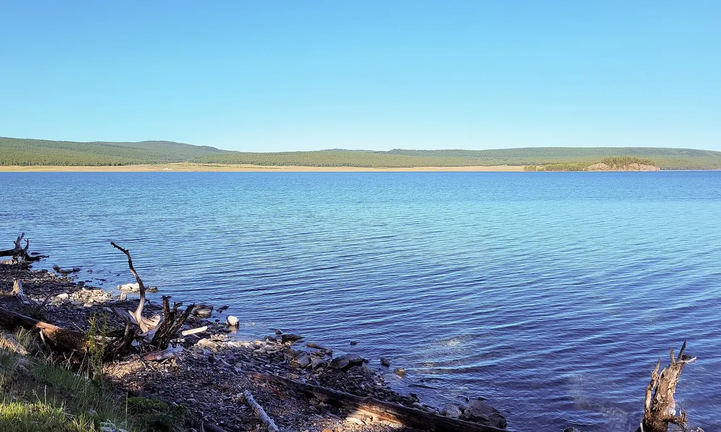 Lake Khövsgöl and its forested shoreline